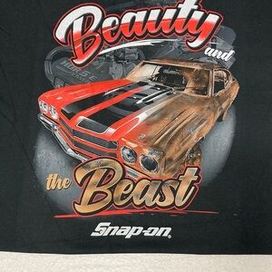 Snap on tools Beauty and the Beast 2xl black shirt sleeve t-shirt